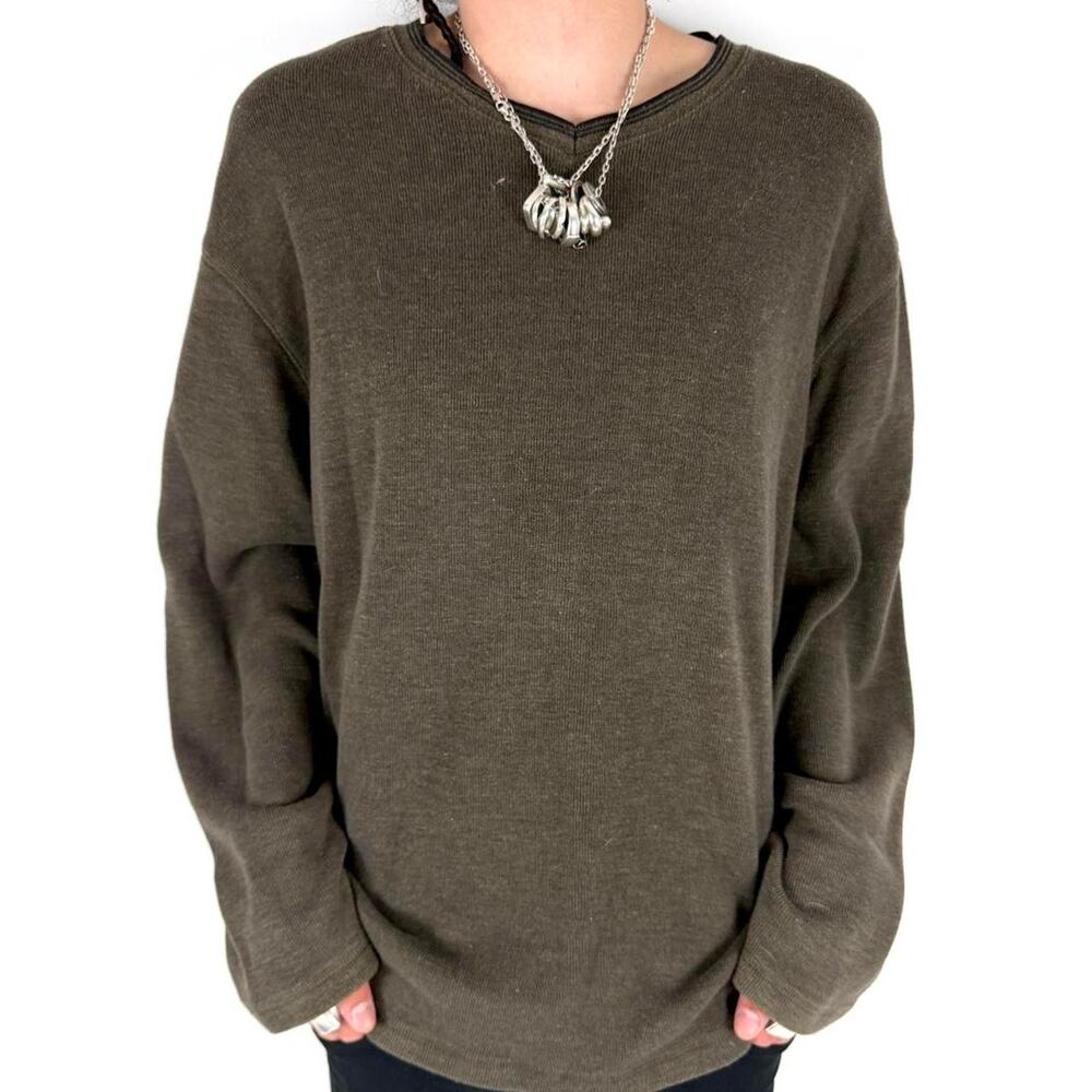 Vintage y2k grunge archive rare faded brown skater baggy boxy sweater